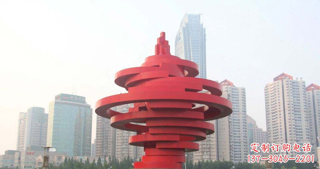 益阳广场不锈钢火炬景观雕塑1