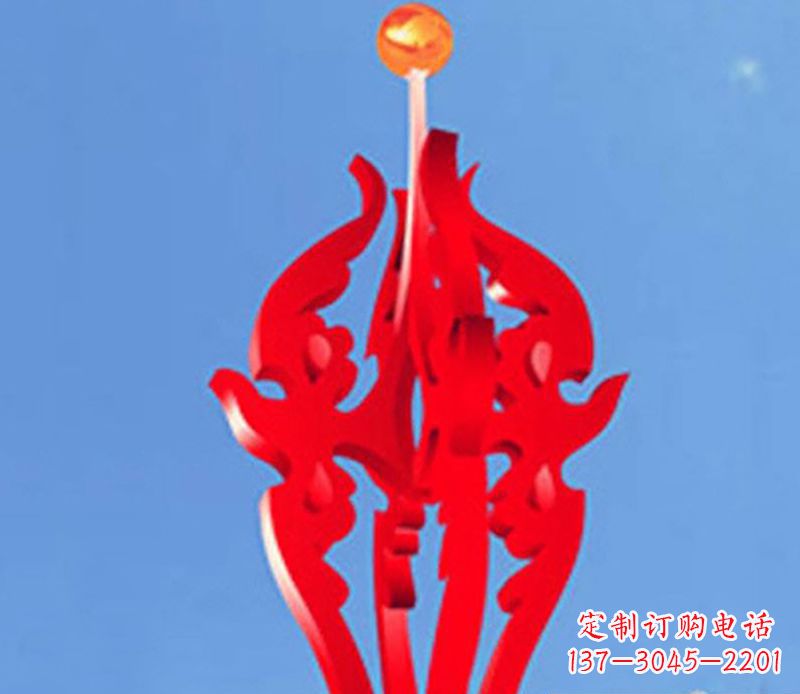 益阳中领雕塑出品:不锈钢火苗抽象雕塑
