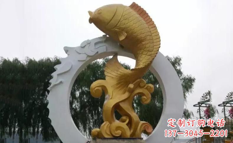 益阳广场不锈钢金龙鱼雕塑