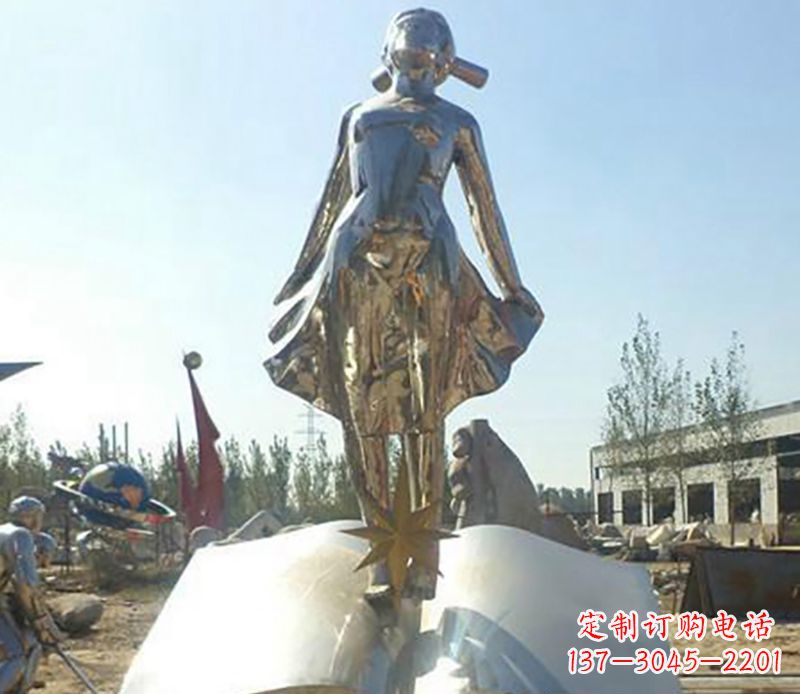 益阳艺术精灵,不锈钢美女雕塑