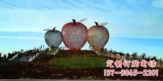 益阳精美大气的不锈钢苹果雕塑