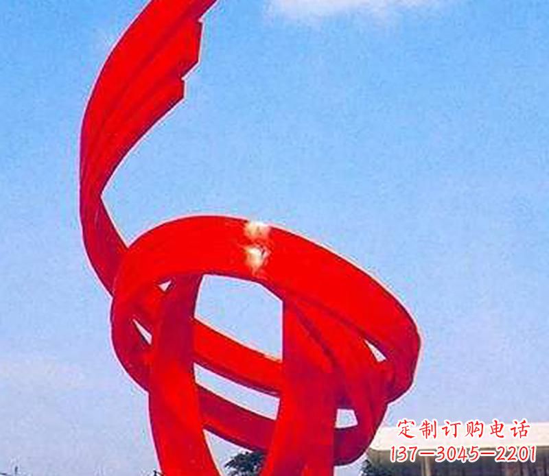 益阳中领雕塑出品:不锈钢螺旋飘带景观雕塑