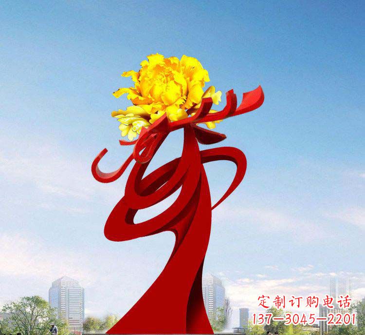 益阳中领雕塑:牡丹花开,把美景永久定格