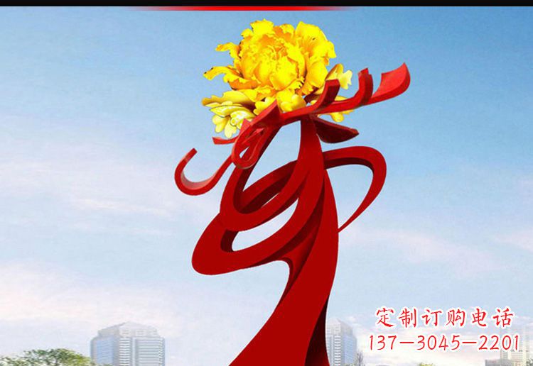 益阳欣赏静谧的雕塑之美:不锈钢牡丹花雕塑