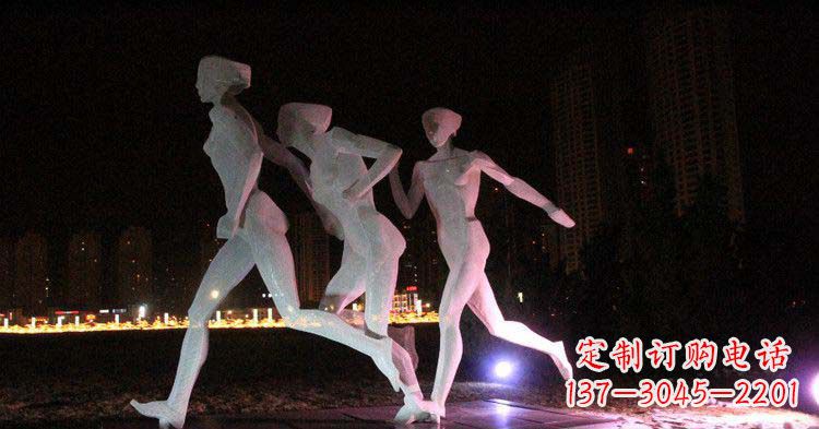 益阳优雅靓丽的女性不锈钢跑步雕塑