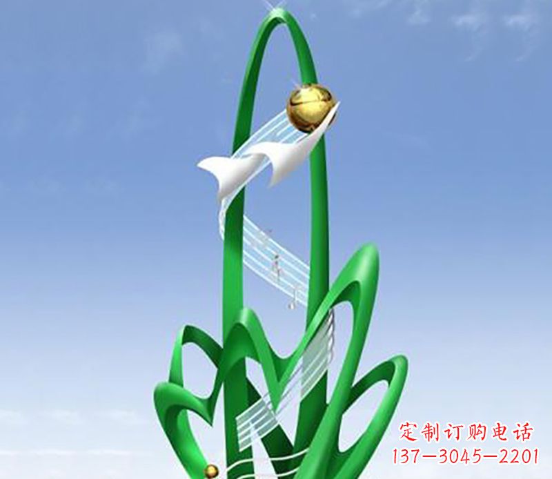 益阳广场不锈钢树叶景观雕塑