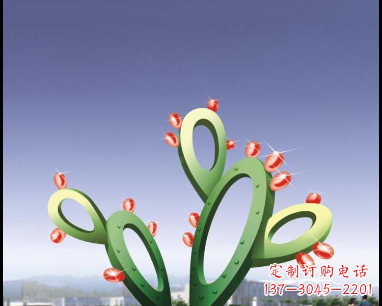 益阳视觉焕发的不锈钢仙人掌景观雕塑