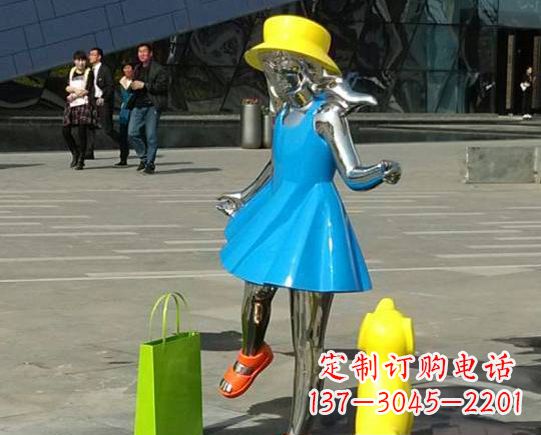 益阳中领雕塑:极致的不锈钢小女孩雕塑