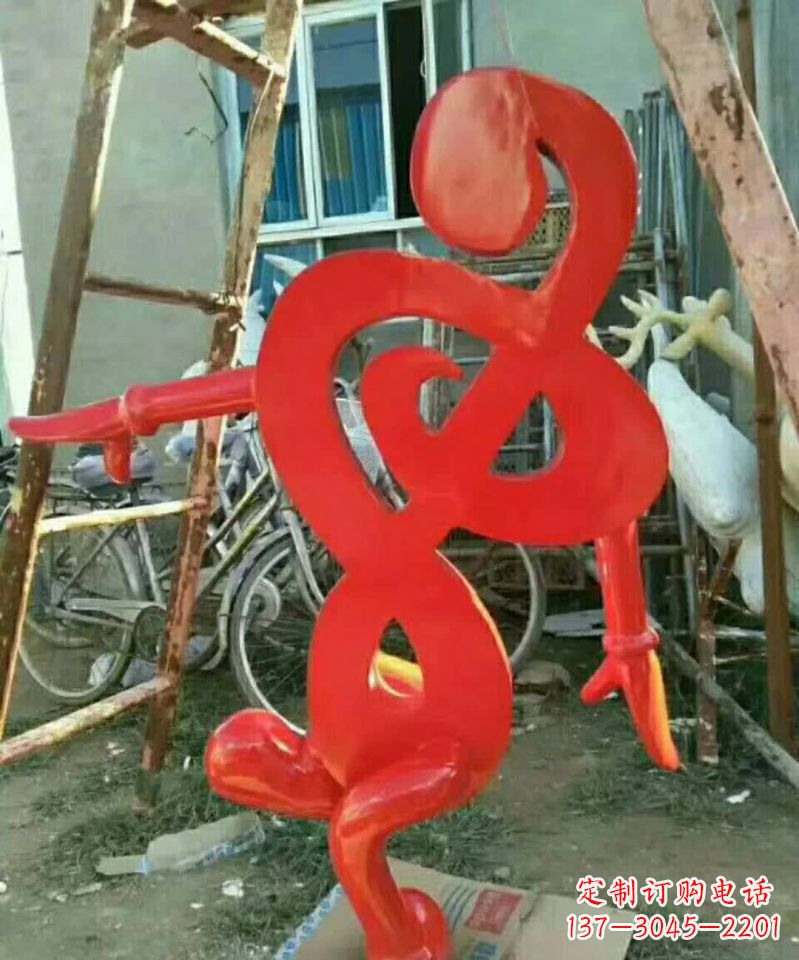益阳中领雕塑-不锈钢音符抽象雕塑