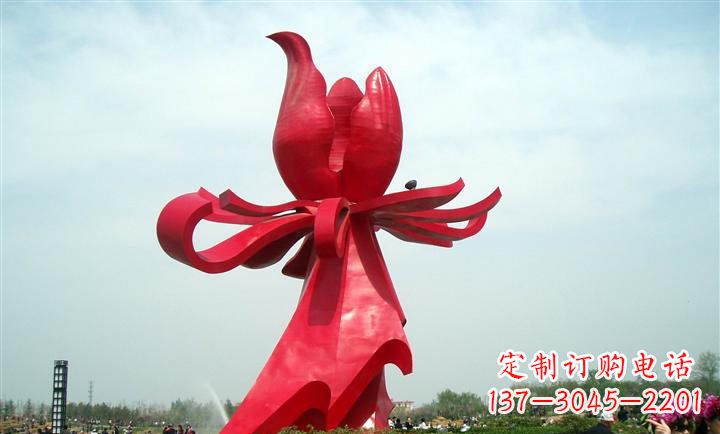 益阳广场不锈钢紫荆花雕塑