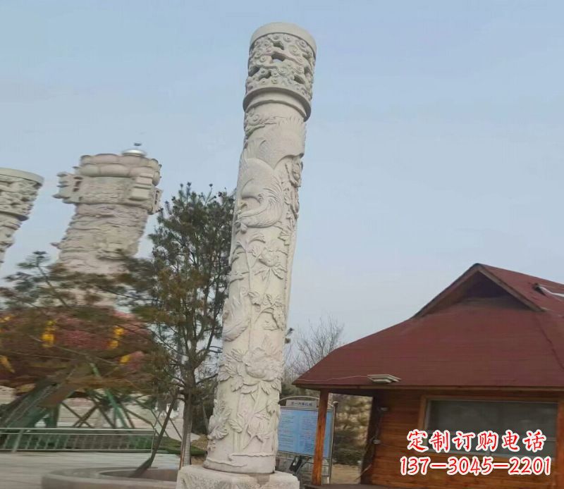 益阳迎宾龙柱石雕——大理石景观雕刻精美艺术品