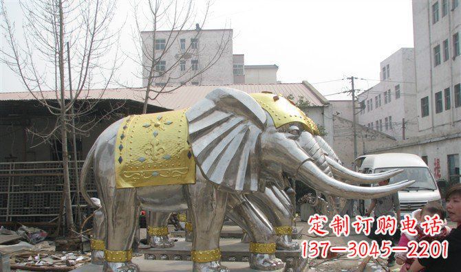 益阳巨大不锈钢大象雕塑
