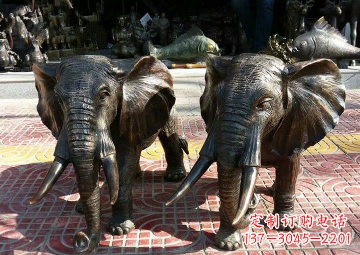 益阳广场大象铜雕