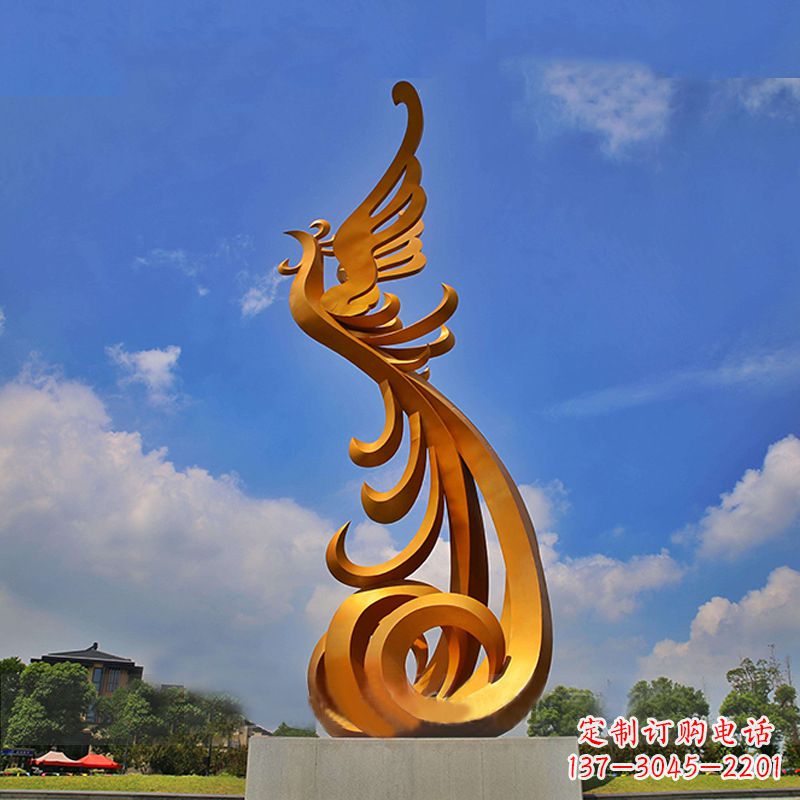 益阳精美凤凰不锈钢雕塑