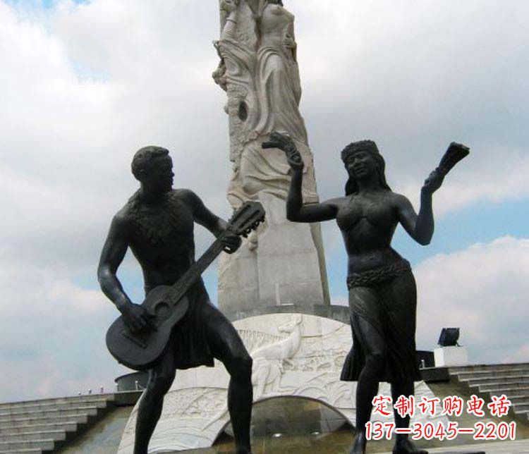益阳广场弹吉他人物铜雕