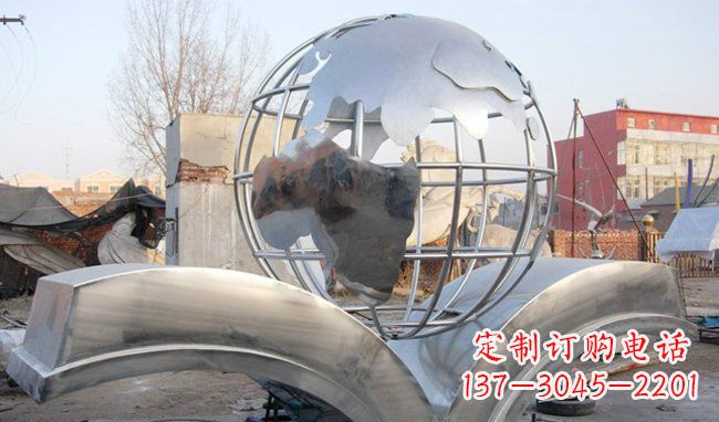 益阳广场地球不锈钢雕塑