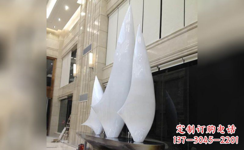 益阳精美不锈钢帆船雕塑