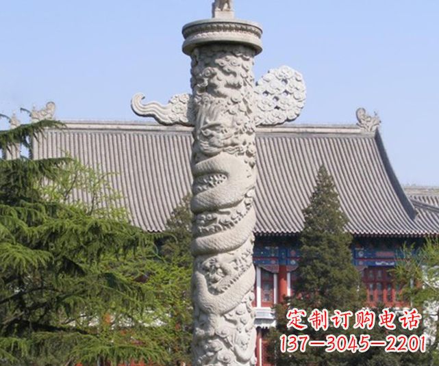 益阳广场华表景观石雕 (2)