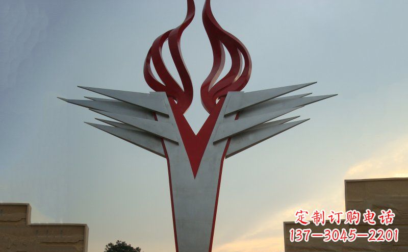 益阳广场火炬不锈钢雕塑_1
