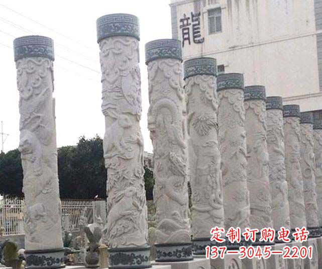 益阳中领雕塑大理石古典龙柱石雕