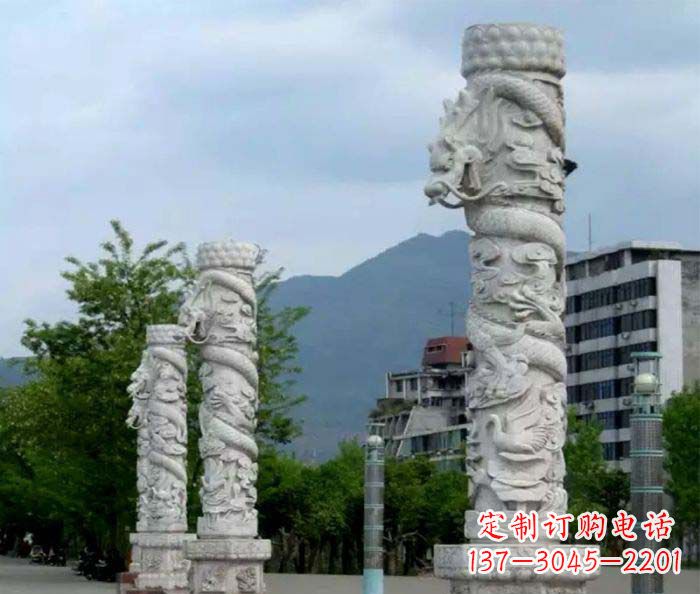 益阳精美工艺大理石龙柱雕塑
