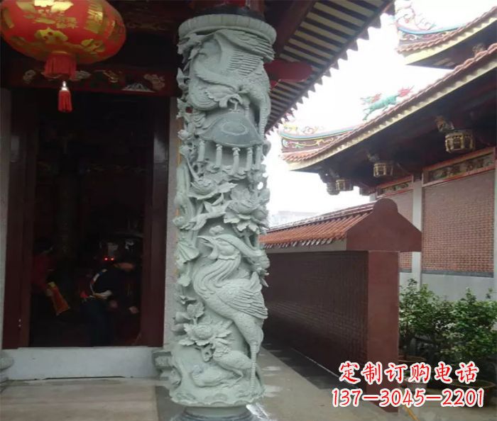益阳广场景观大理石龙柱石雕_2