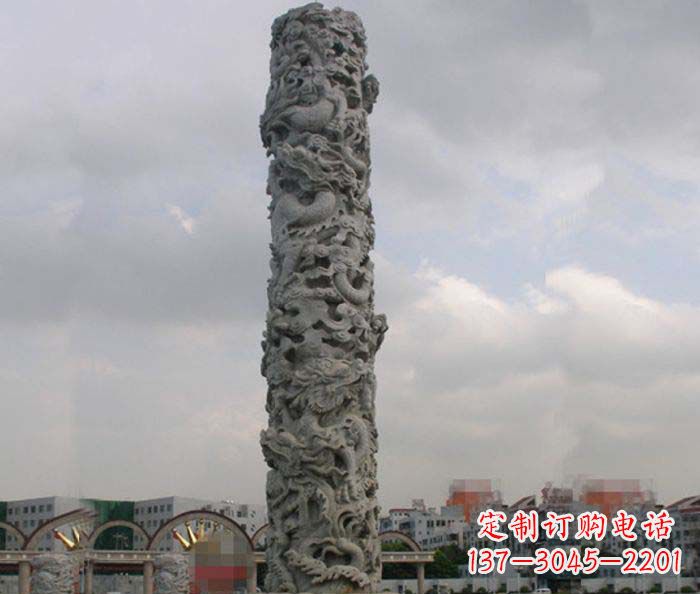 益阳精美仿古盘龙柱石雕