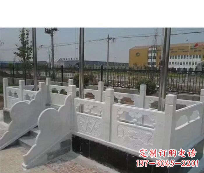 益阳广场景观汉白玉升旗台石雕 (3)