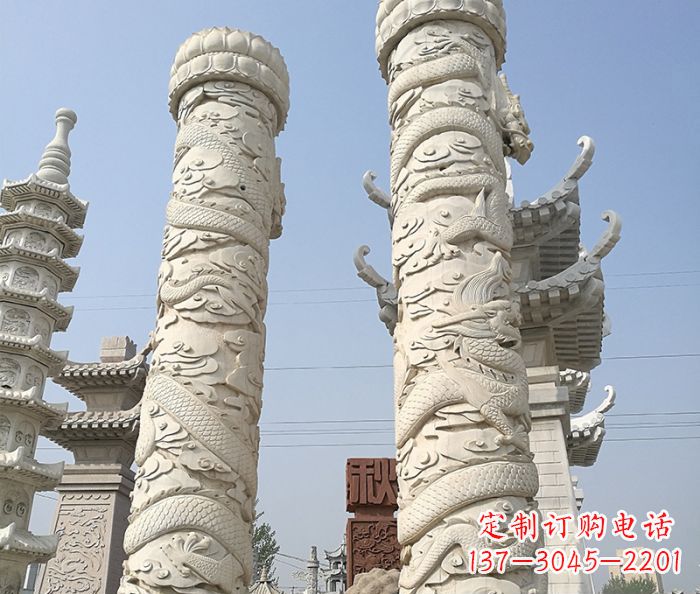 益阳传承雄风,精美绝伦的盘龙柱石雕