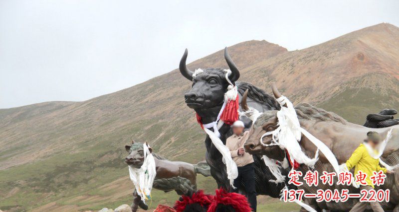 益阳完美纪念：牦牛景观铜雕