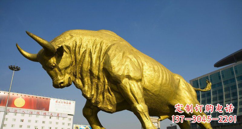 益阳广场牛动物铜雕