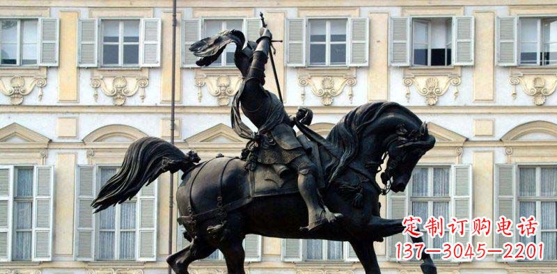 益阳中领雕塑-大型罗马士兵骑马铜雕
