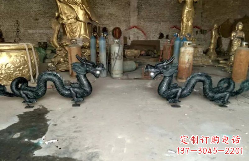 益阳广场青铜双龙戏珠雕塑