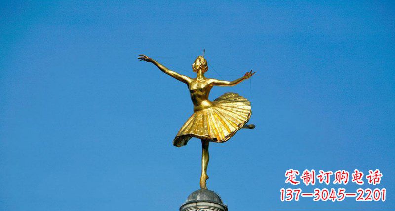 益阳精美手工跳芭蕾舞的西方女人铜雕