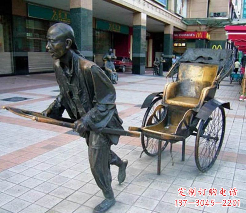 益阳黄包车雕塑,艺术品级的装饰