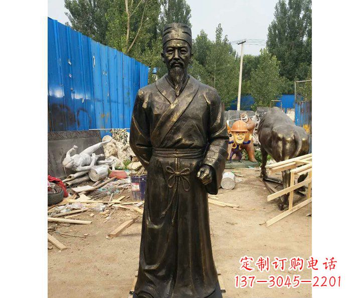 益阳领雕塑定制广场铜雕刘备人物雕塑