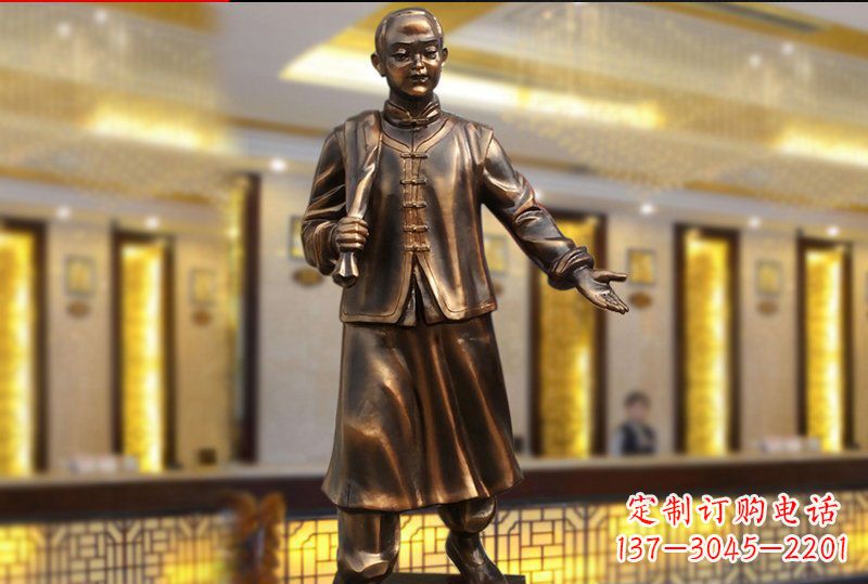 益阳精致传统,店小二人物雕塑