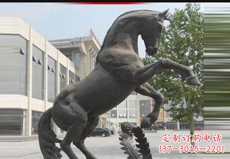 益阳广场铜雕跳跃马动物雕塑