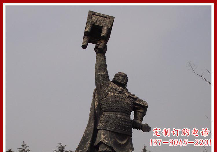 益阳广场铜雕威武将军举鼎人物雕塑