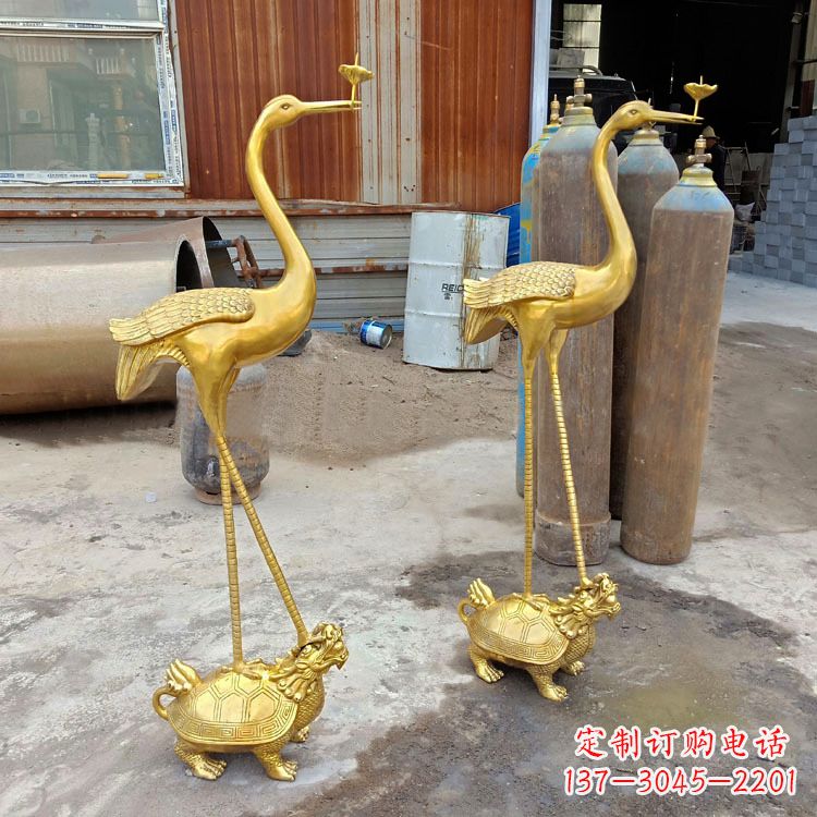 益阳龟鹤延年仙鹤铜雕