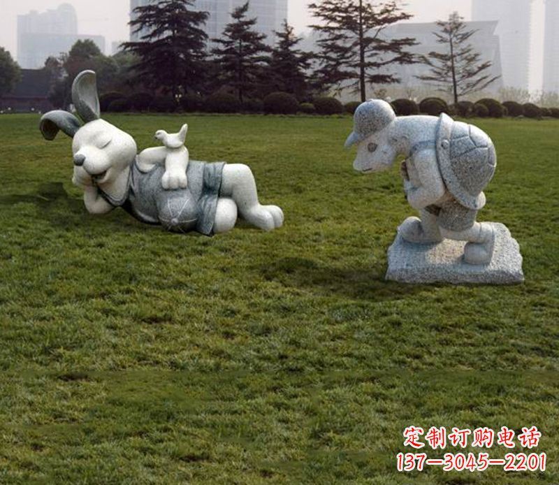 益阳中领雕塑独特的石雕兔子