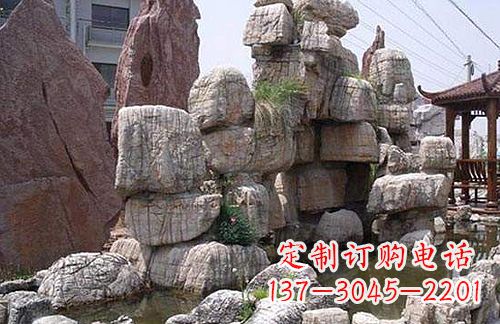 益阳引领艺术,华丽山水:龟纹石假山雕塑
