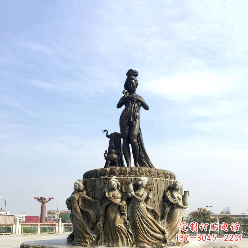 益阳贵妃出浴景观雕塑-城市园林历史人物中国古代四大美女大象