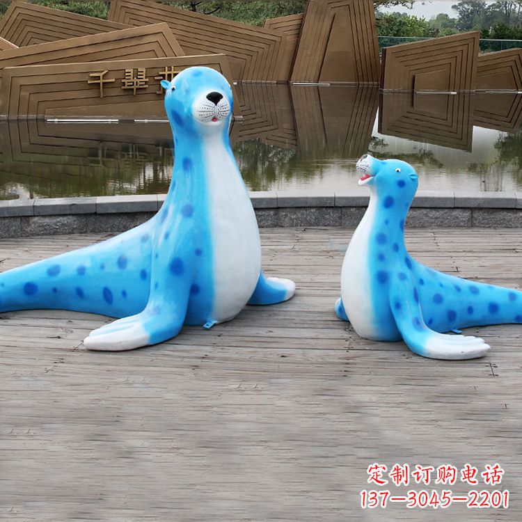 益阳海豹玻璃钢卡通雕塑——展现优雅的豹纹完美艺术