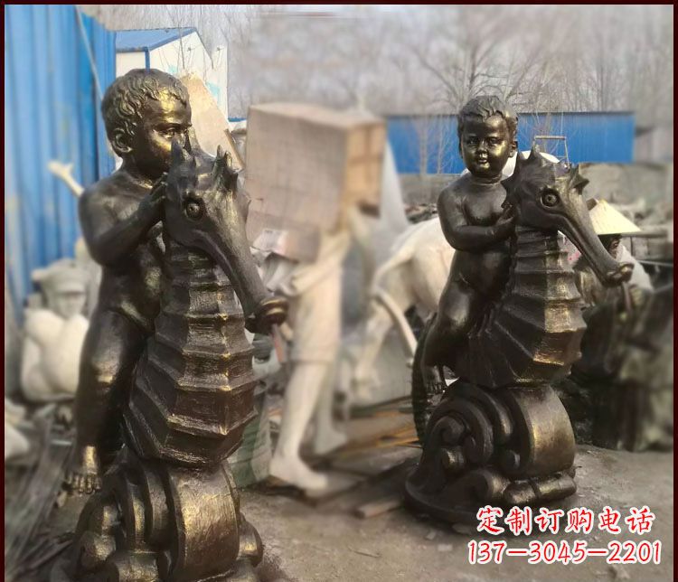 益阳海马公园铜马雕塑-专业定制,艺术精致
