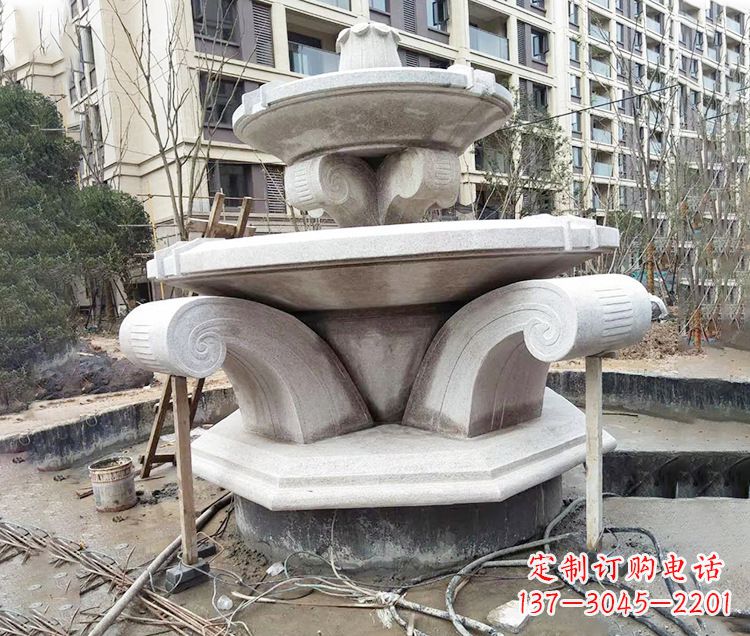 益阳海马石雕喷泉,喷水灿烂缤纷