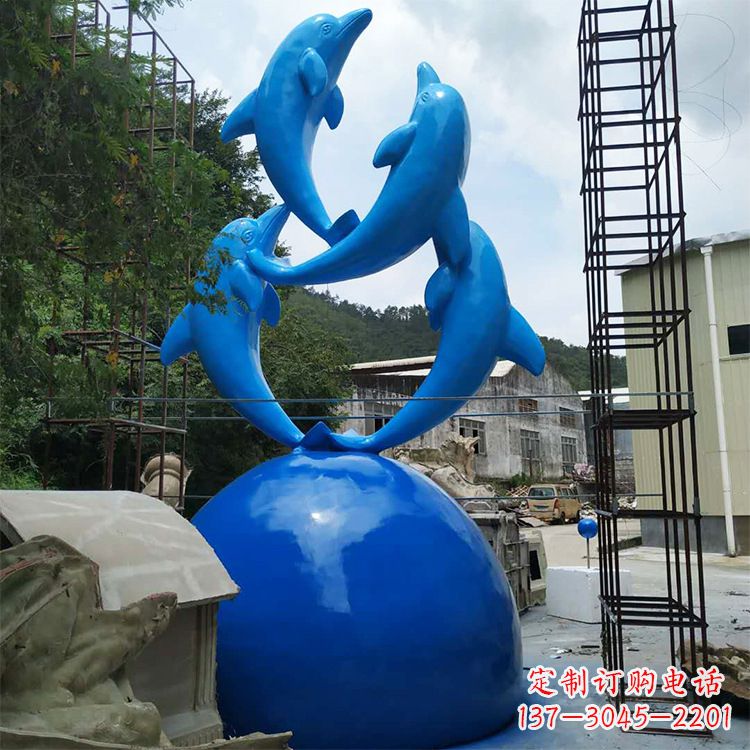 益阳海豚钢筋玻璃景观雕塑