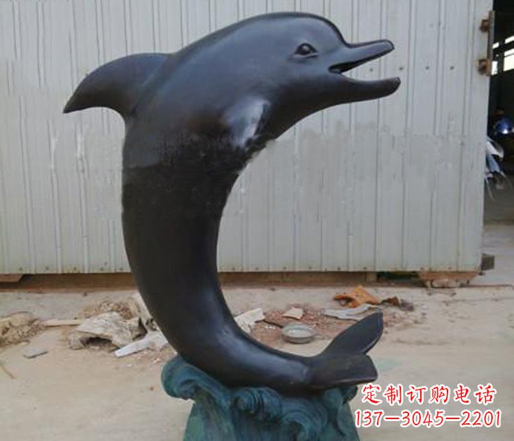 益阳一群海豚成就美丽的海洋动物喷泉铜雕塑