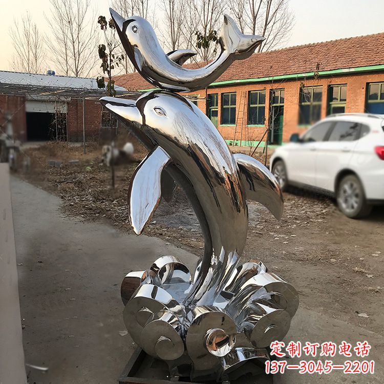 益阳海豚镜面不锈钢雕塑