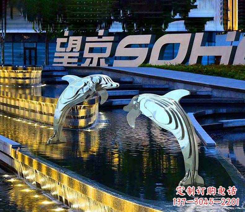 益阳可爱海豚不锈钢雕塑